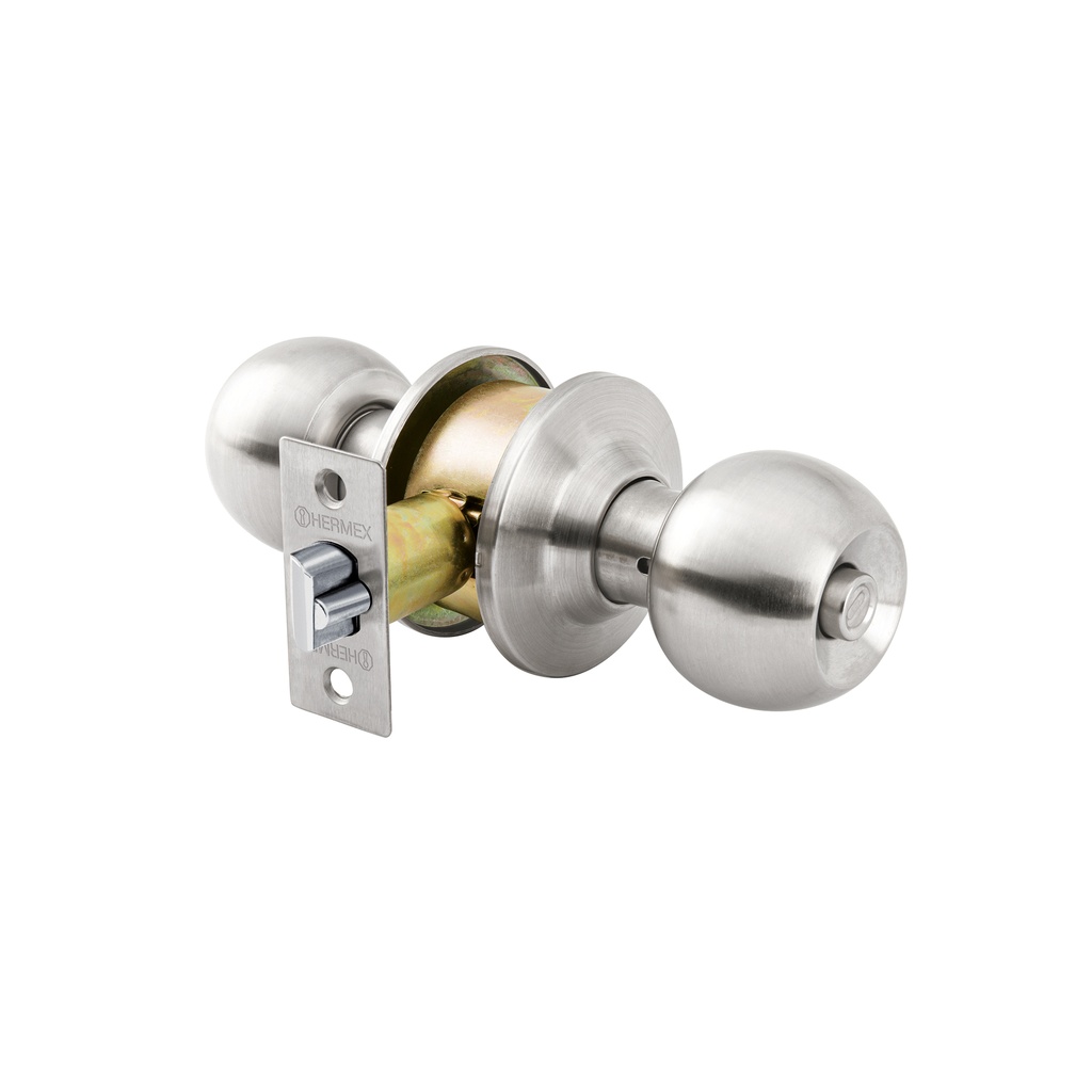 Cerradura tipo esfera para recámara, cromo mate, Hermex - Pag 589