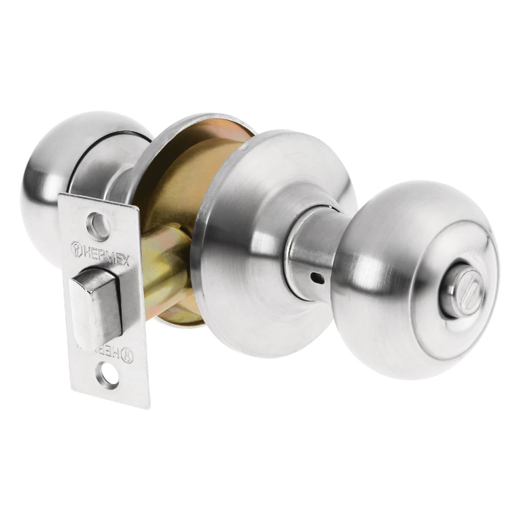 Cerradura tipo oval para baño, cromo mate, Hermex - Pag 589