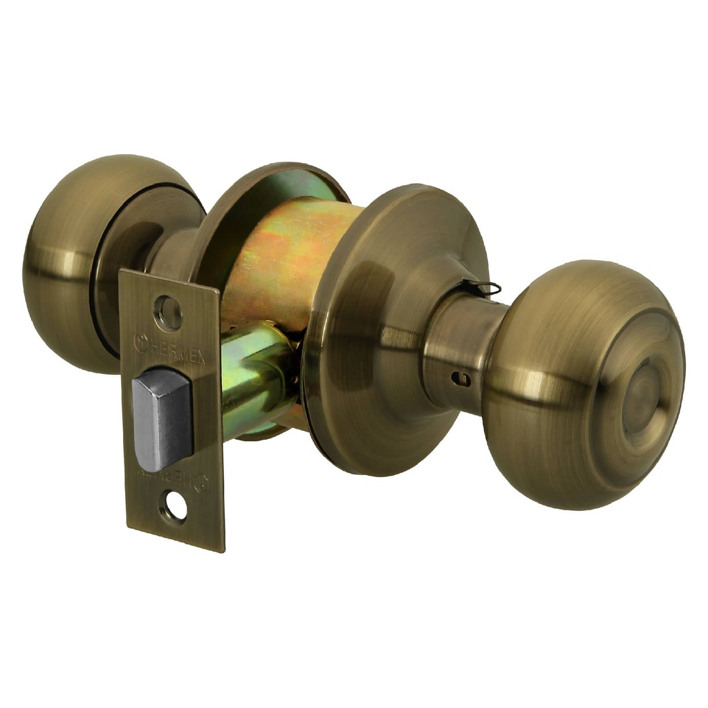 Cerradura tipo oval para entrada, latón antiguo, Hermex - Pag 589