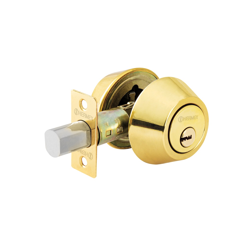 Cerrojo llave-llave latón brillante, llave de puntos, Hermex - Pag 588