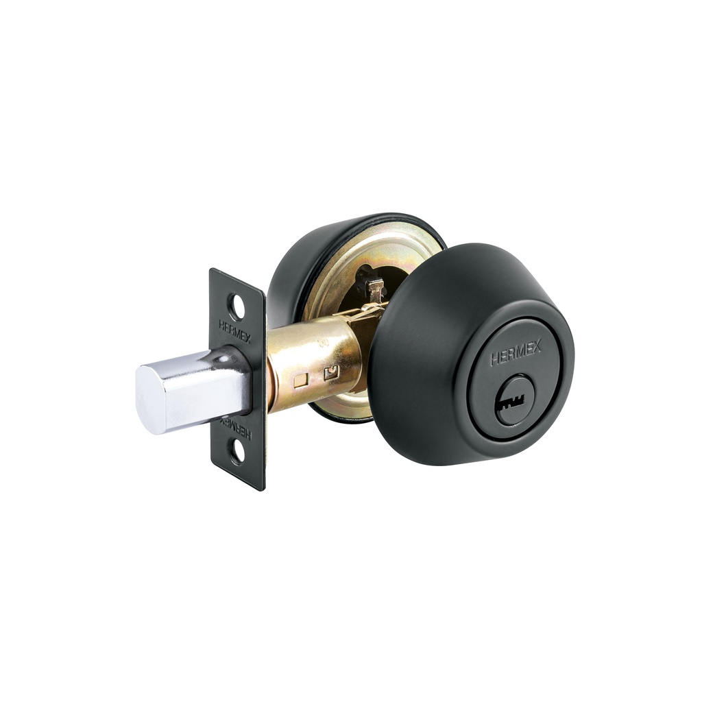 Cerrojo llave-llave negro, llave de puntos, Hermex