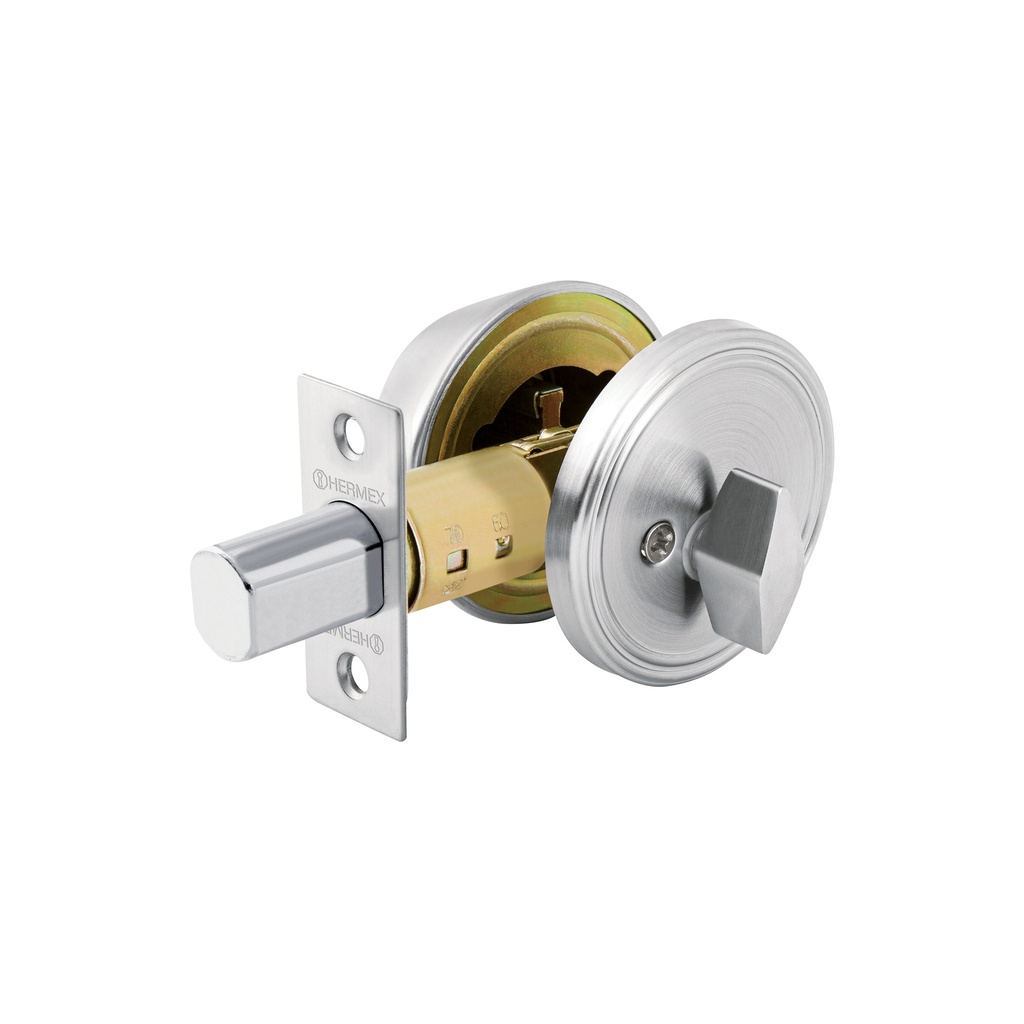 [T43601] Cerrojo llave-mariposa cromo mate, llave de puntos, Hermex