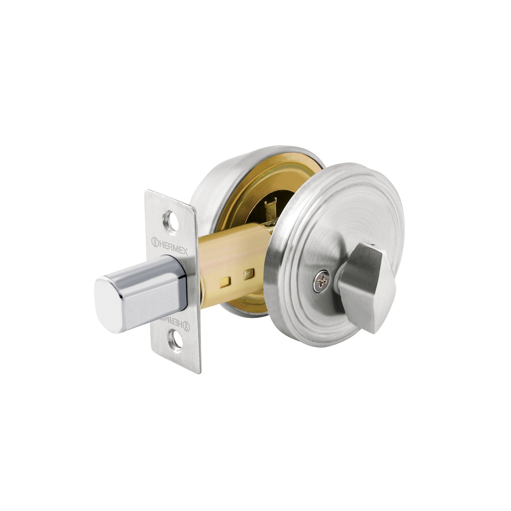 [T23614] Cerrojo llave-mariposa cromo mate, llave tradicional, Hermex