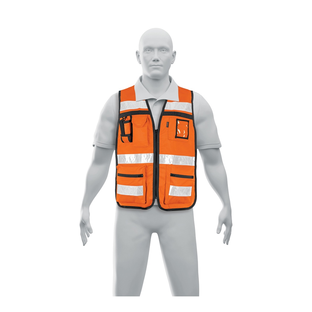 Chaleco brigadista con cintas reflejantes, color naranja - Pag 353
