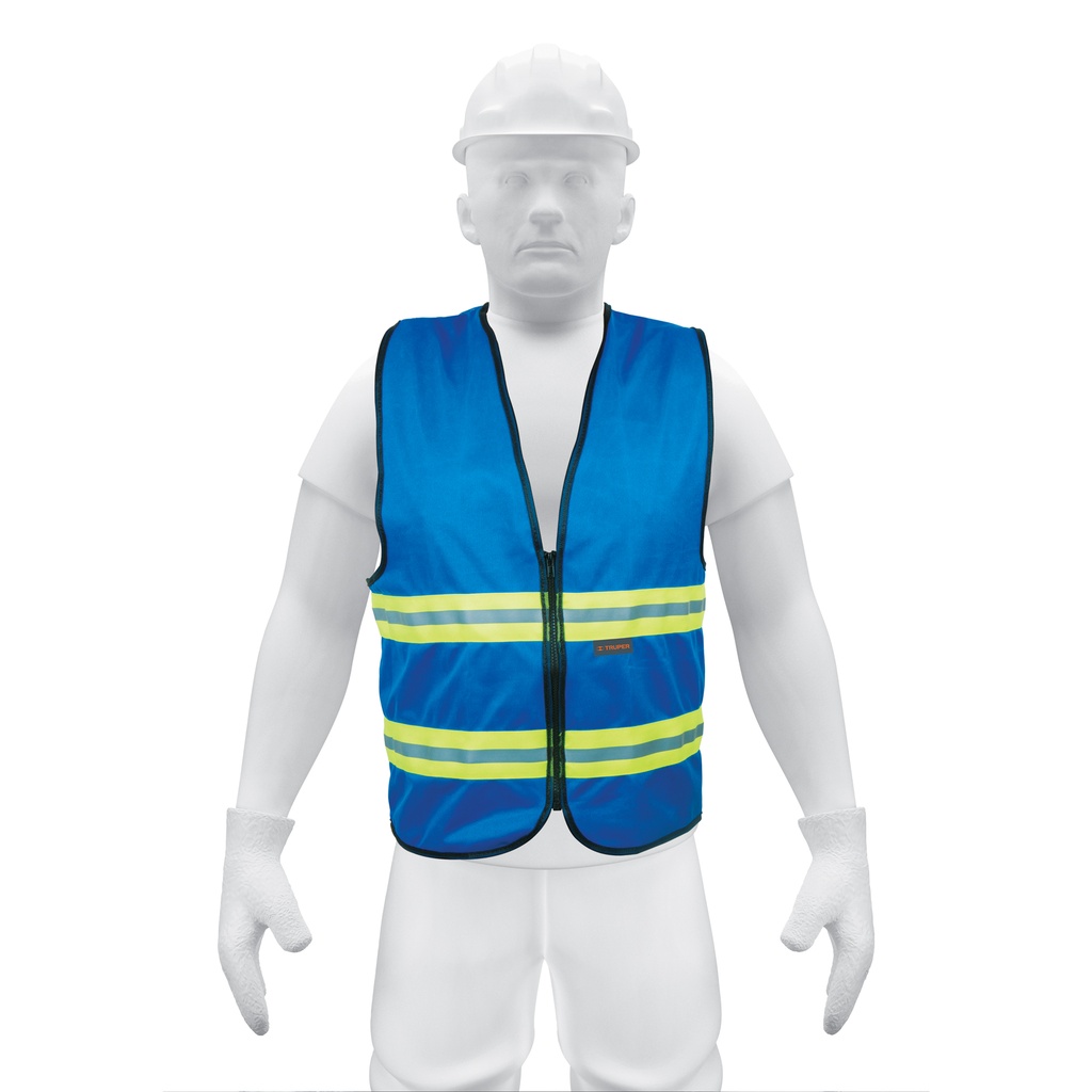 Chaleco de seguridad azul alta visibilidad con cierre - Pag 352
