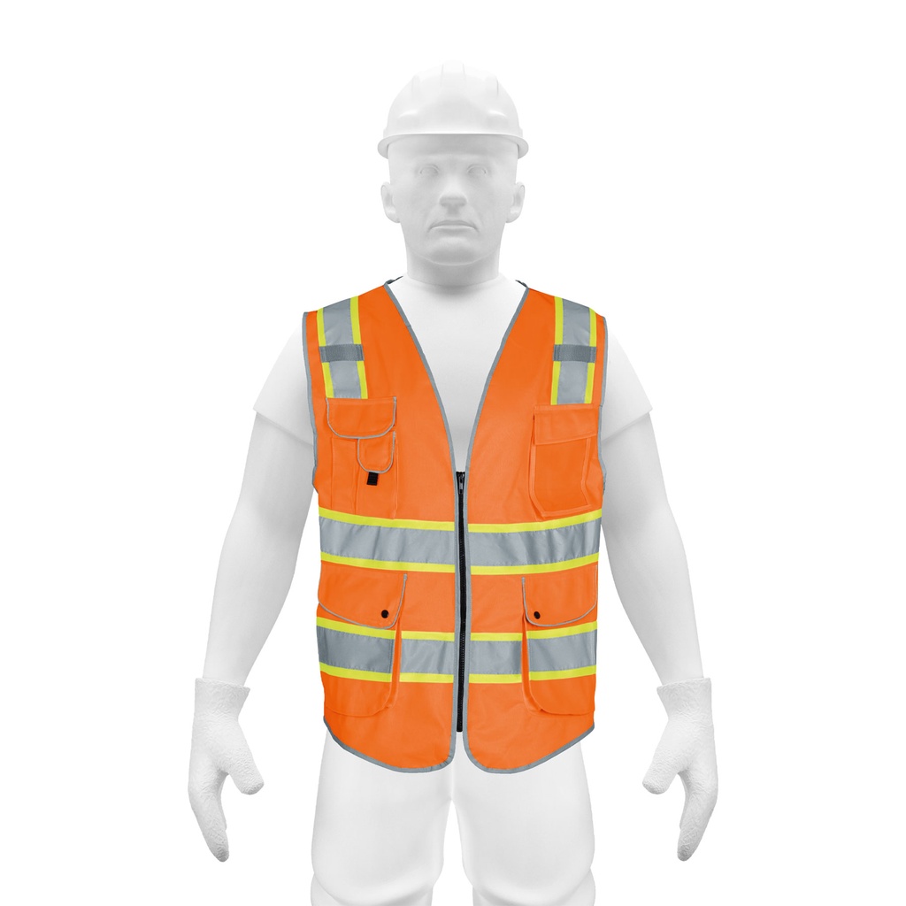 [T102440] Chaleco de seguridad de alta visibilidad, naranja, mediano