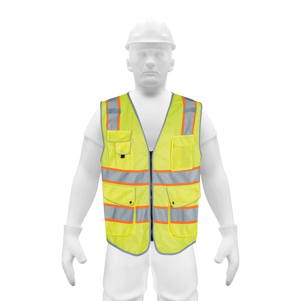 [T102445] Chaleco de seguridad de alta visibilidad, verde, extra grand