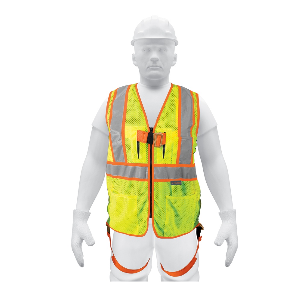 [T101771] Chaleco de seguridad para arnés, alta visibilidad, verde