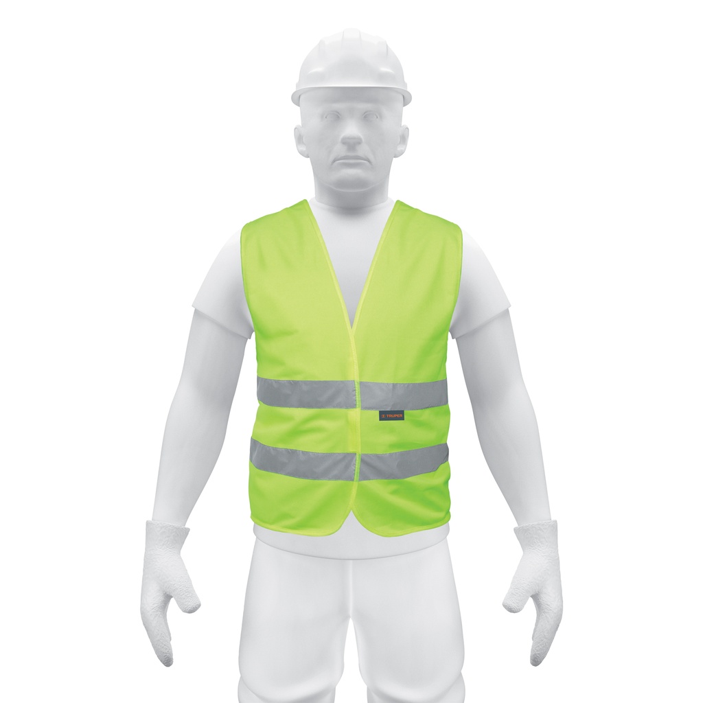 [T14425] Chaleco de seguridad verde con cintas de alta visibilidad