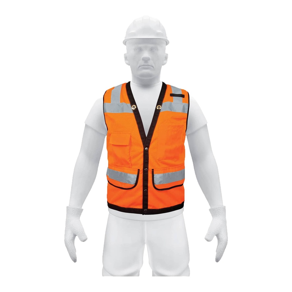 [T13480] Chaleco seguridad reforzado naranja con bolsas, G, Expert
