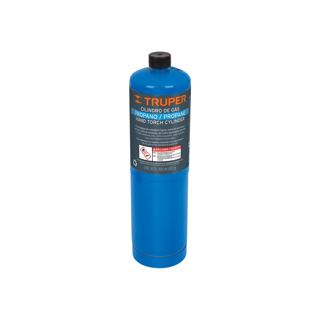 Cilindro de gas propano de 400 g, azul, Truper - Pag 378