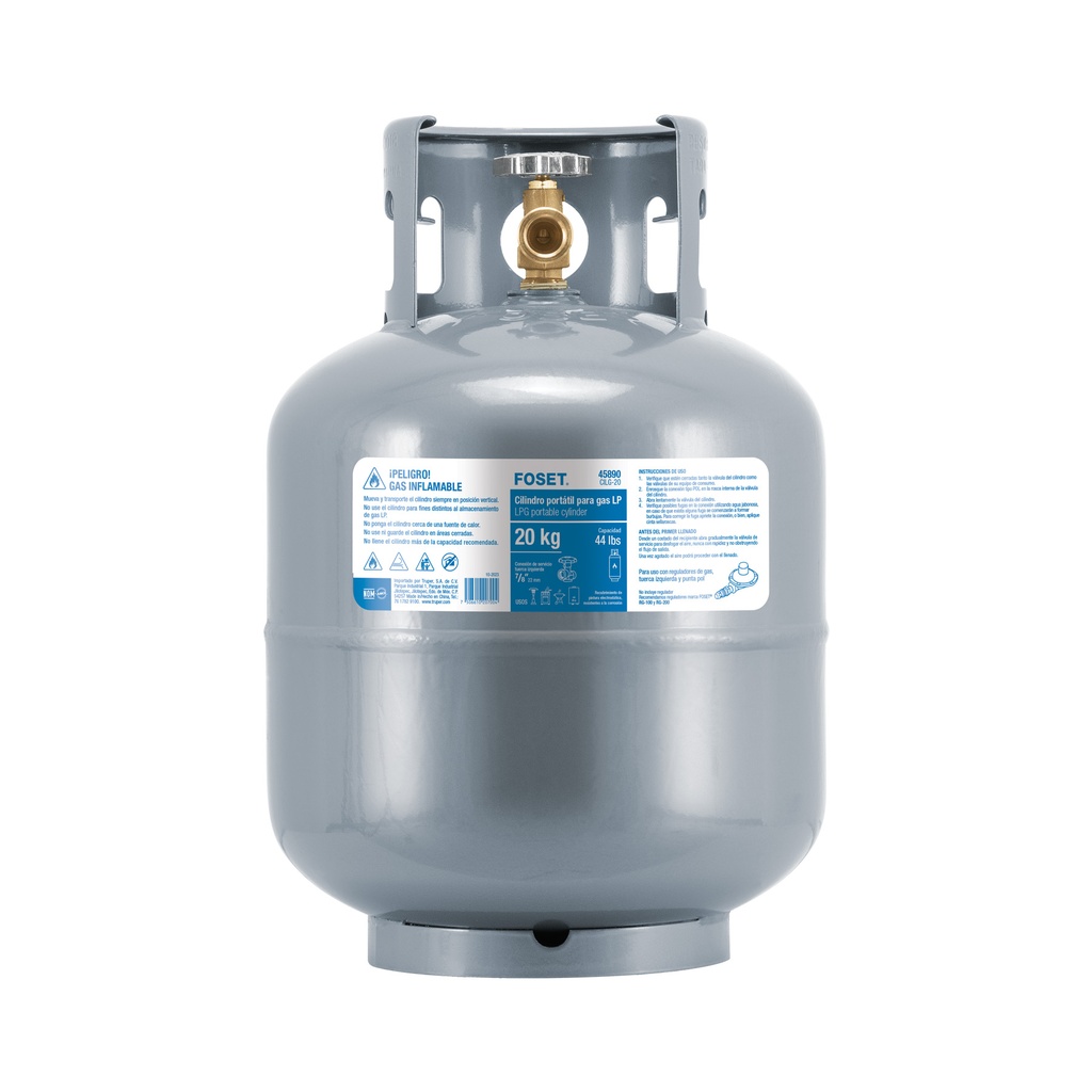 Cilindro portátil para Gas LP, 9kg, Foset
