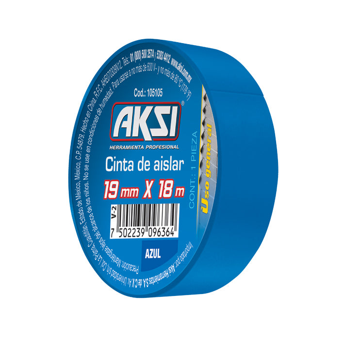 Cinta de aislar azul 19 mm x 18m