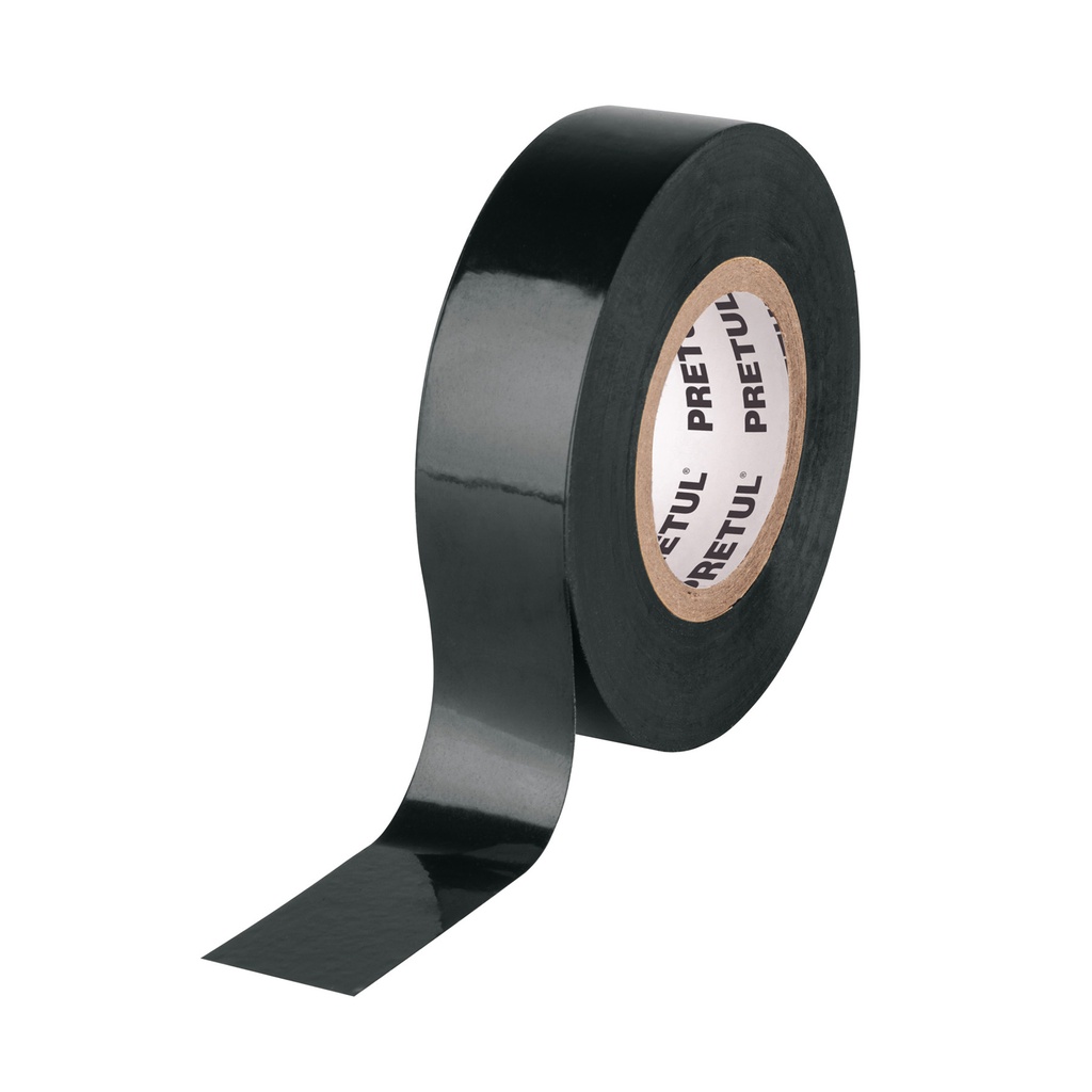 [T20523] Cinta de aislar de 18 m x 19 mm, negra en blíster, Pretul