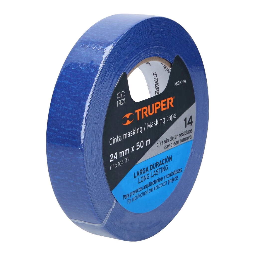 Cinta masking tape azul de 1' x 50 m, Truper - Pag 108, 395