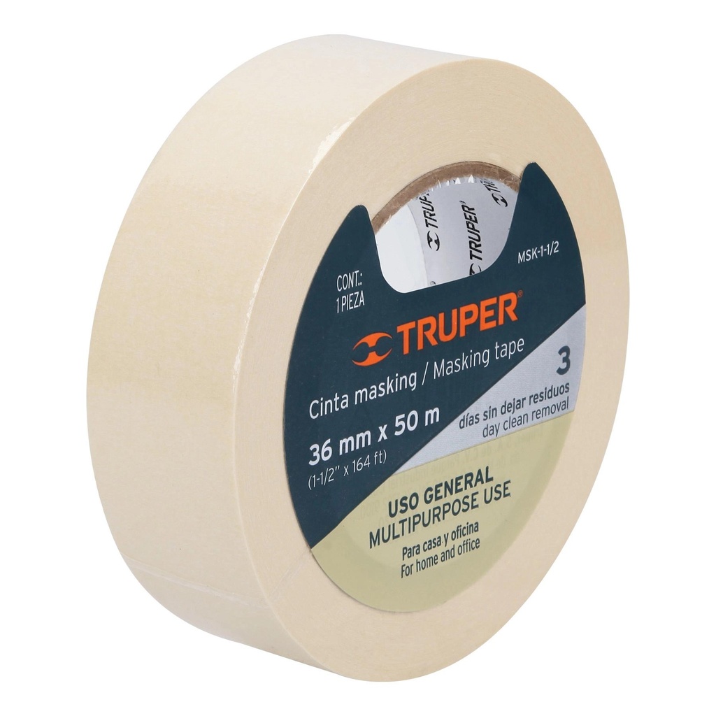 Cinta masking tape de 1-1/2' x 50 m, Truper - Pag 108, 395