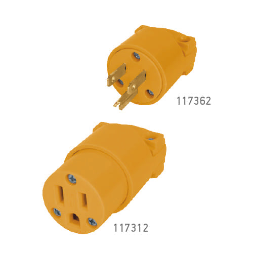 Clavija aterrizada, abrazadera plastica