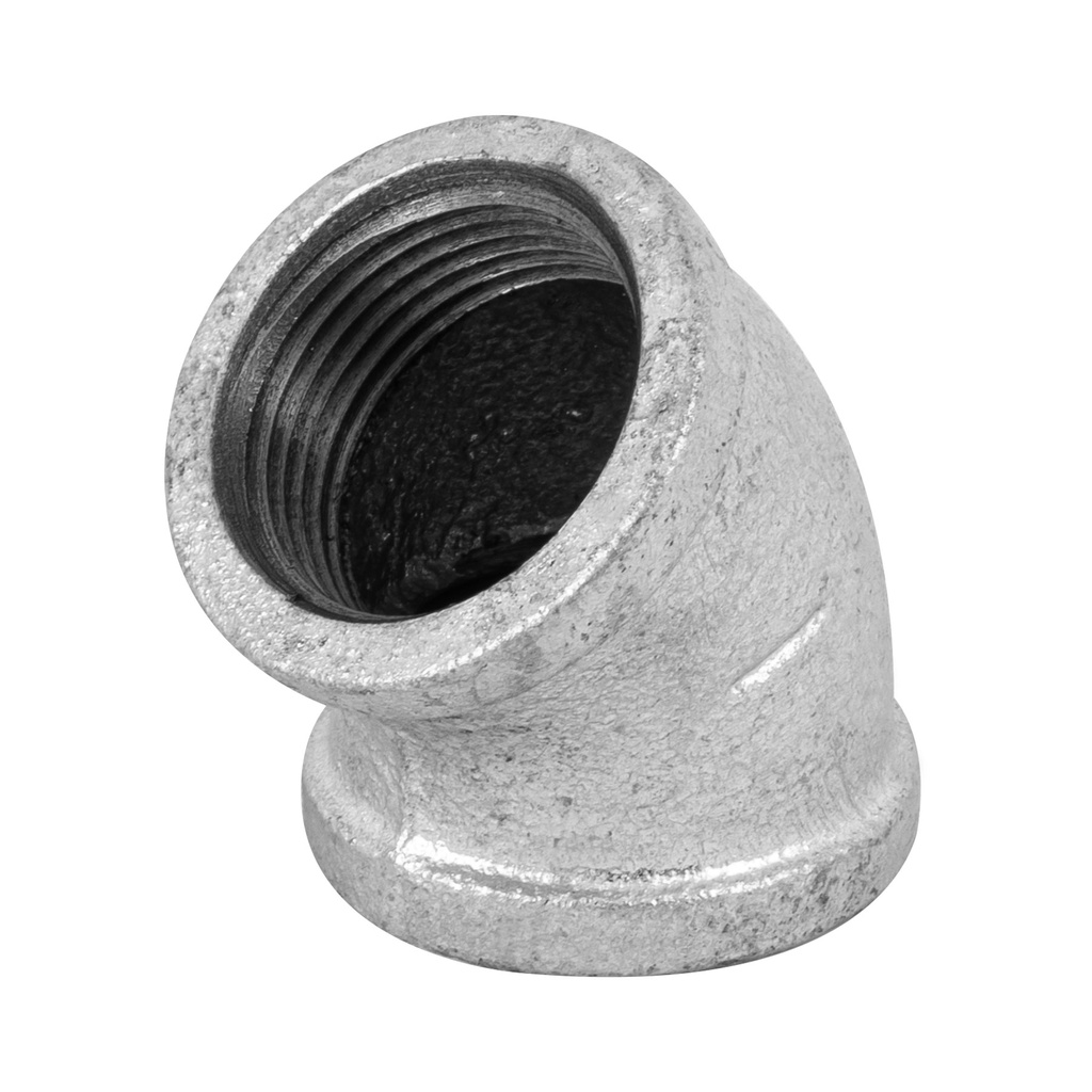 [T47541] Codo 45° acero galvanizado de 1', Foset
