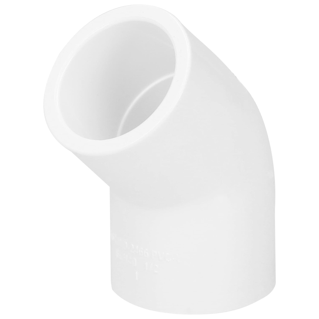 [T45414] Codo 45° de PVC de 1/2', Foset