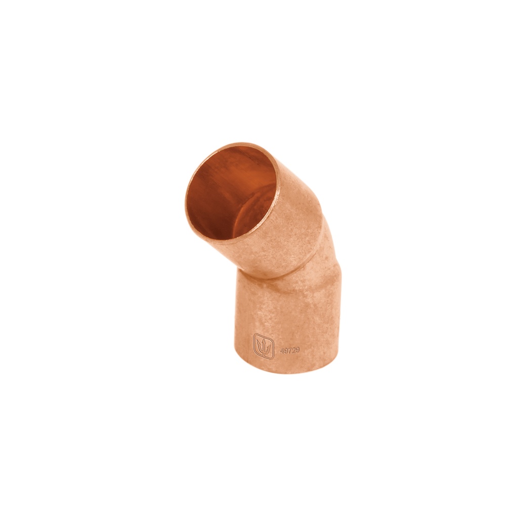 Codo 45° de cobre de 3/4', Foset