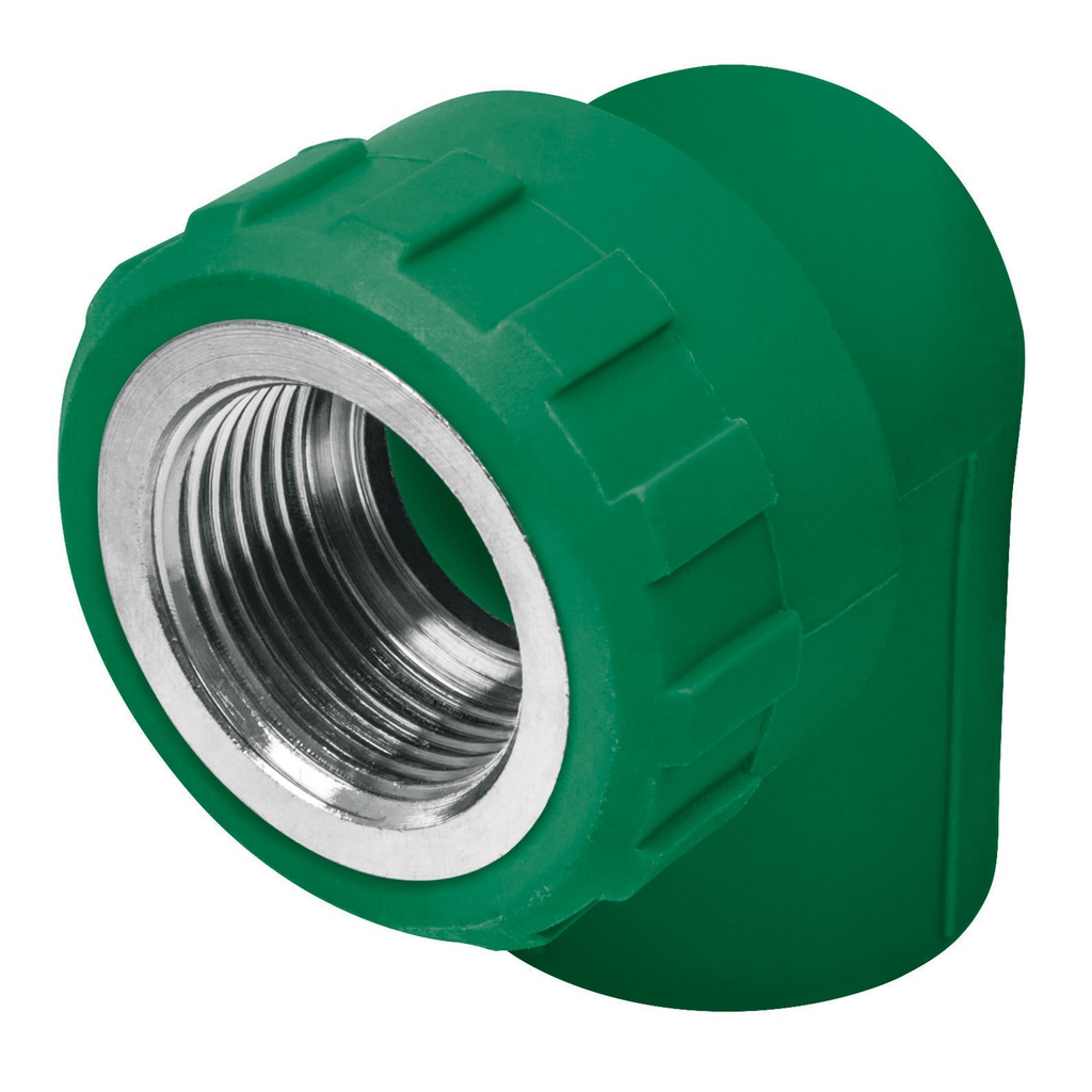 Codo 90° PPR de 1/2' hembra con inserto metálico, Foset - Pag 528
