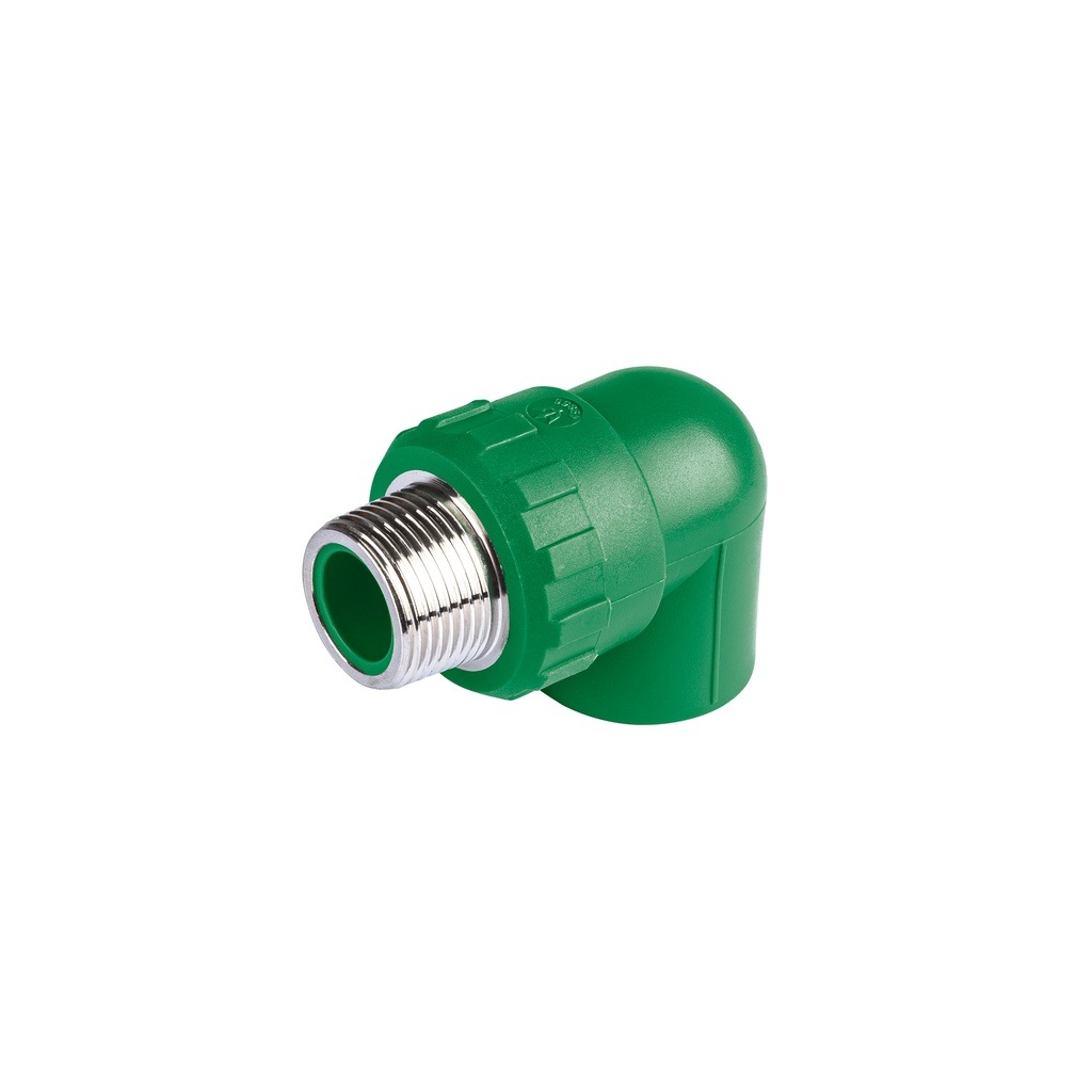 Codo 90° PPR de 3/4' macho con inserto metálico, Foset
