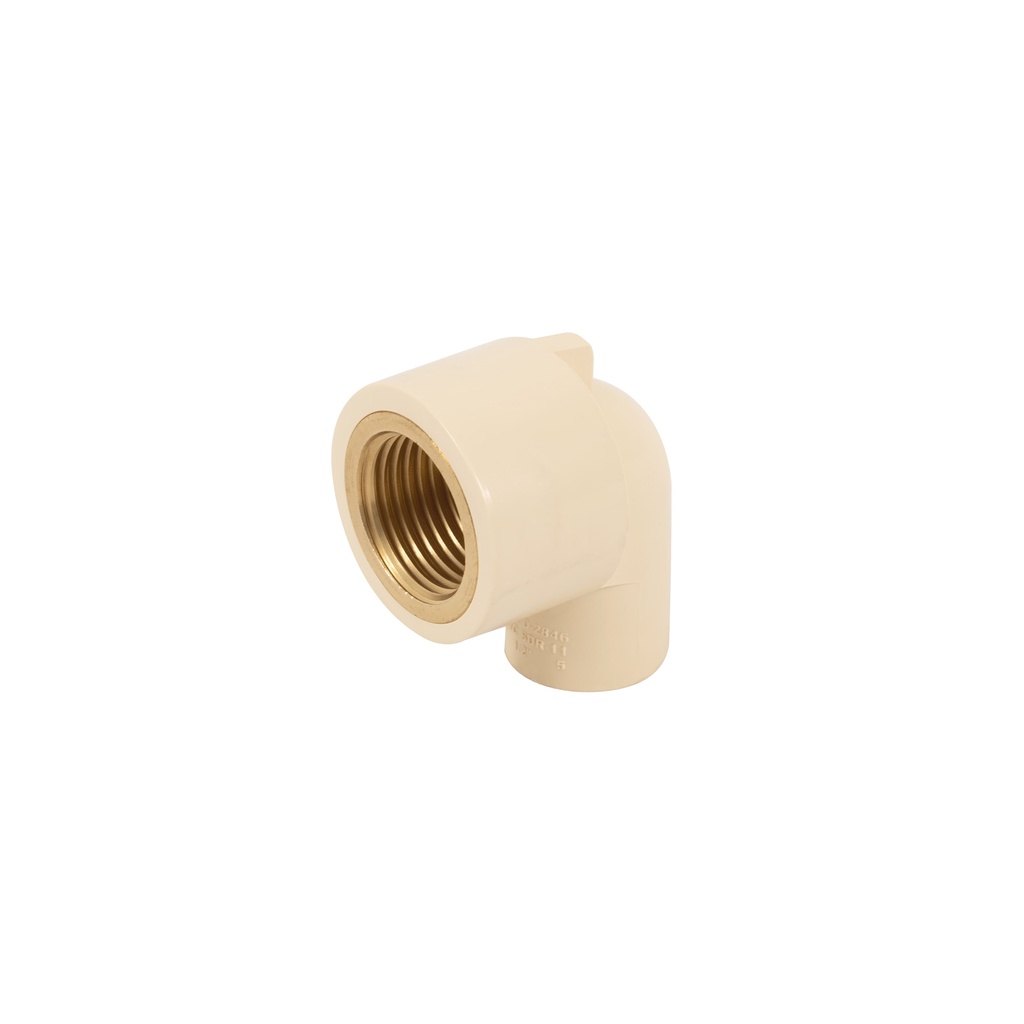 [T48909] Codo 90° de CPVC con inserto latón 1/2', Foset