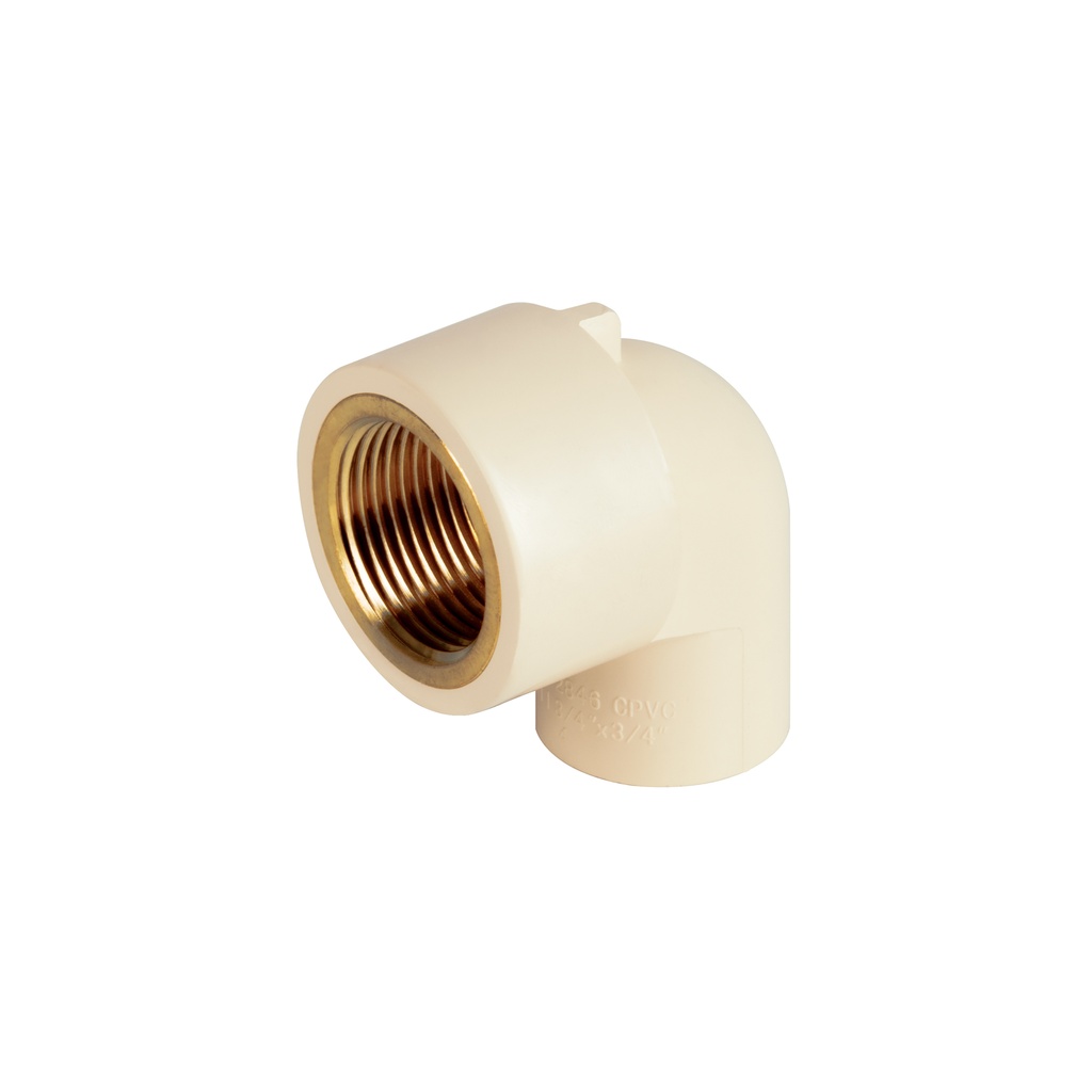 Codo 90° de CPVC con inserto latón 3/4', Foset - Pag 525