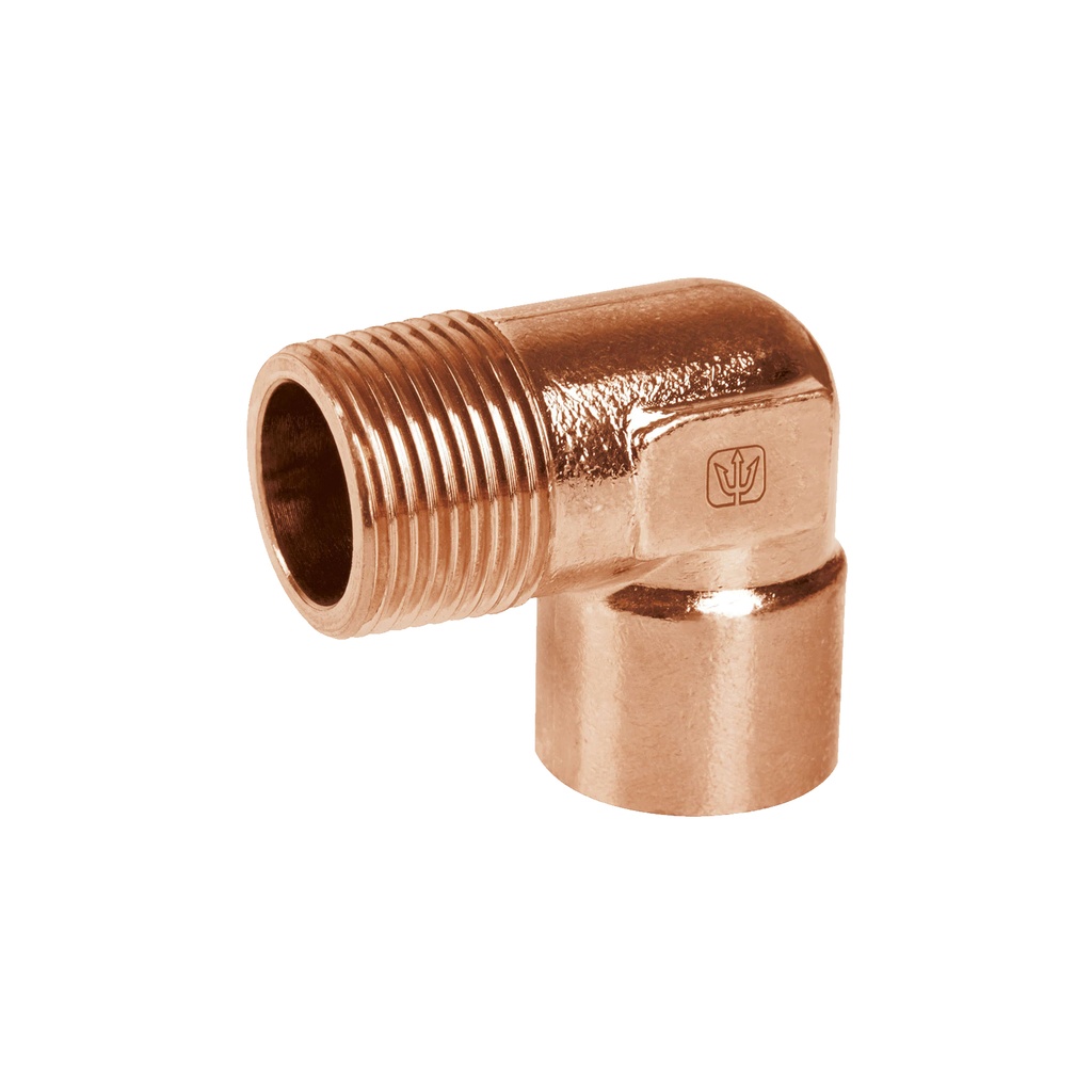 [T49649] Codo 90° de cobre, rosca exterior 1', Foset