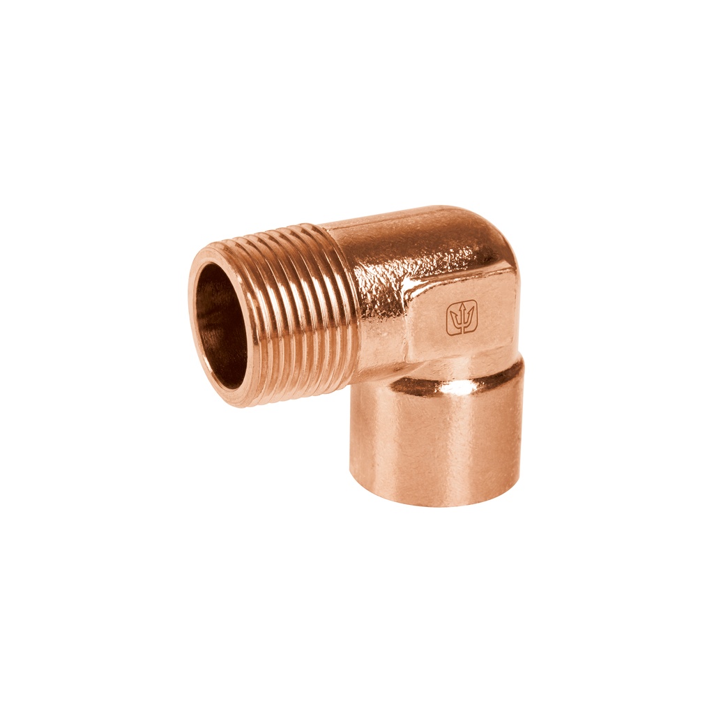 [T49648] Codo 90° de cobre, rosca exterior 3/4', Foset