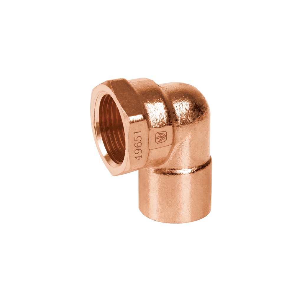 Codo 90° de cobre, rosca interior 3/4', Foset