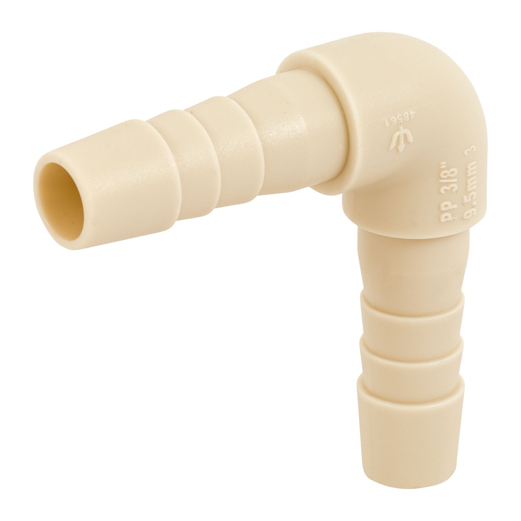 Codo 90° inserción de 3/8' de polipropileno, Foset - Pag 530