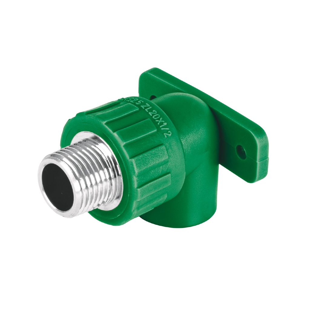 Codo oreja 90° PPR,  1/2', macho con inserto metálico, Foset - Pag 528