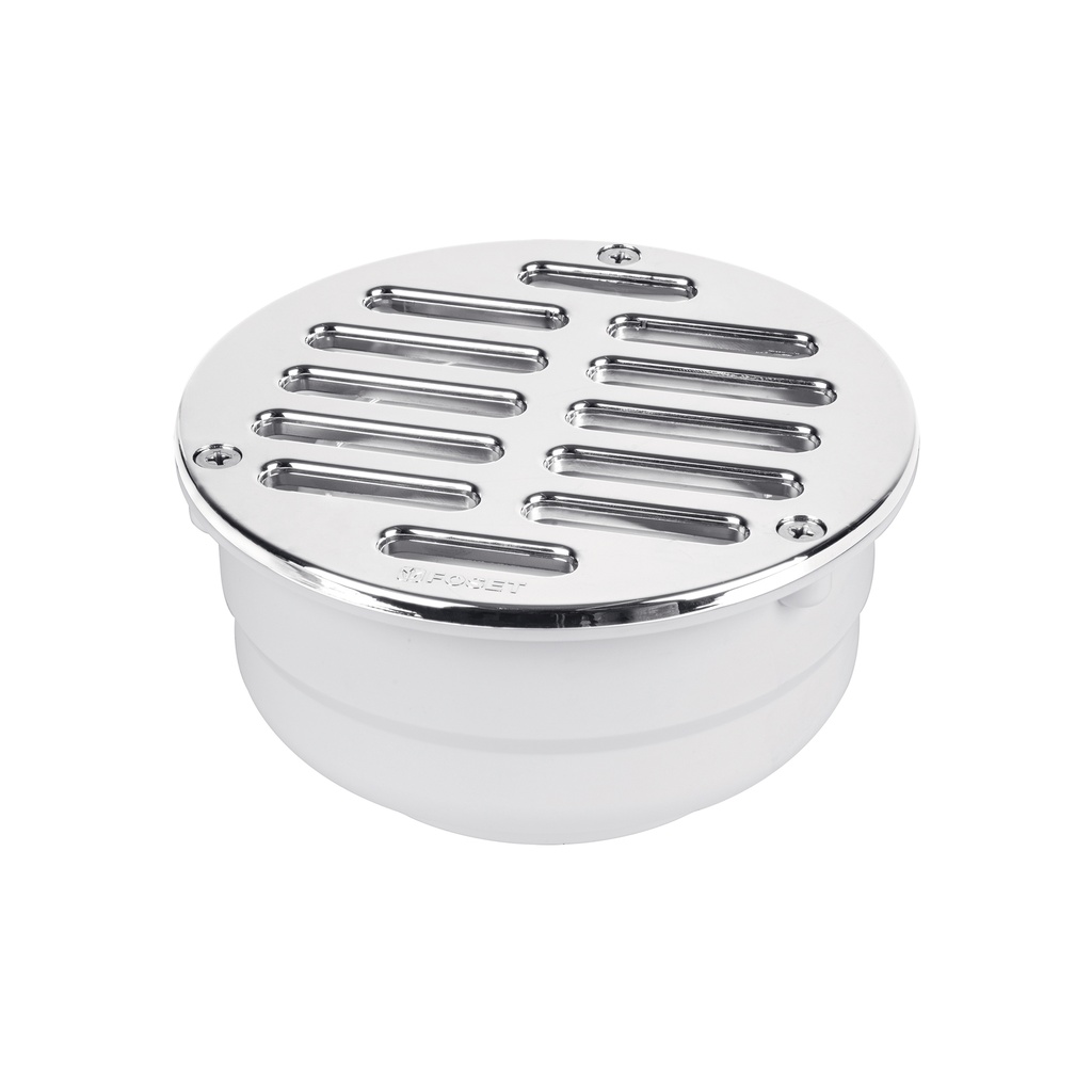 Coladera de ABS con rejilla cromada 5', con tornillos, Foset - Pag 506