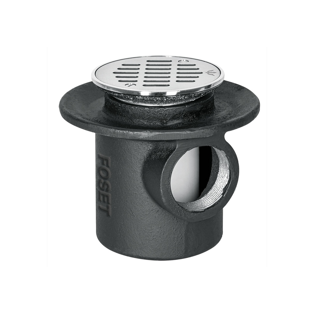 [T45301] Coladera de hierro de una boca para piso, rejilla inox