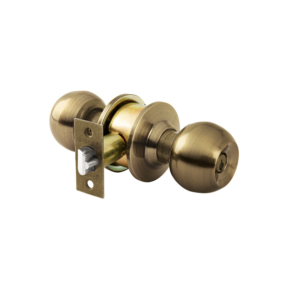 [T23617] Combo cerraduras, llave-mariposa, latón antiguo,Hermex Basic