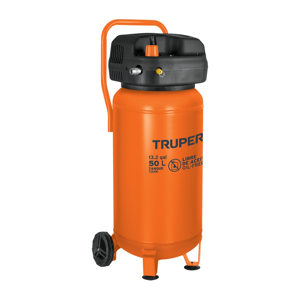 [T13847] Compresor de aire libre de aceite, 50 L, 3 HP (potencia máx)