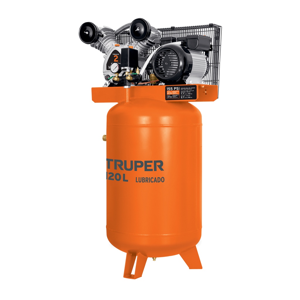 Compresor vertical 120 L, 4 HP (potencia máxima ), 220 V