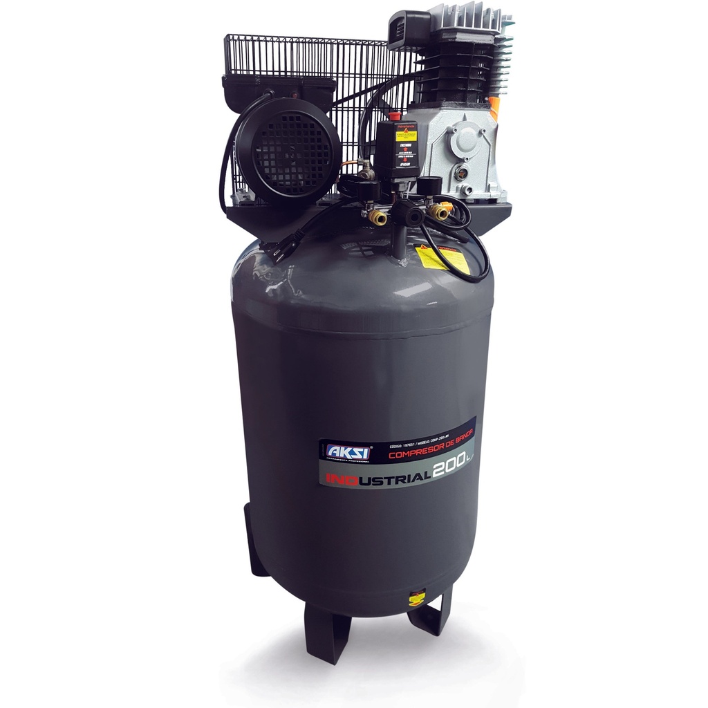 Compresor vertical de banda 200lts, 3HP, 2200W, 120V-IND