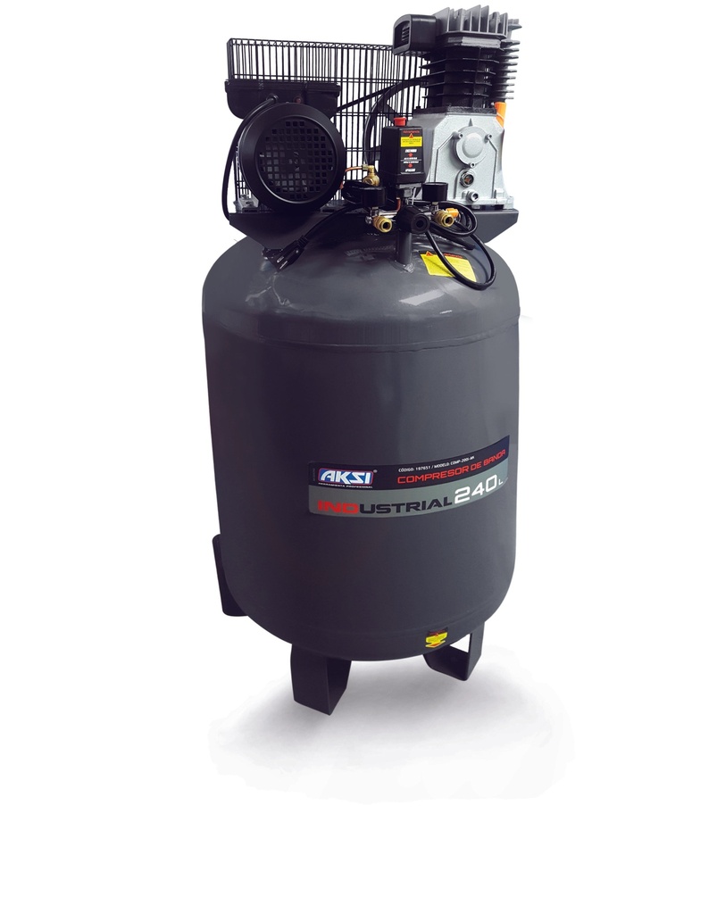 [A197652] Compresor vertical de banda 240 lts, 4HP, 2985W, 220V - IND