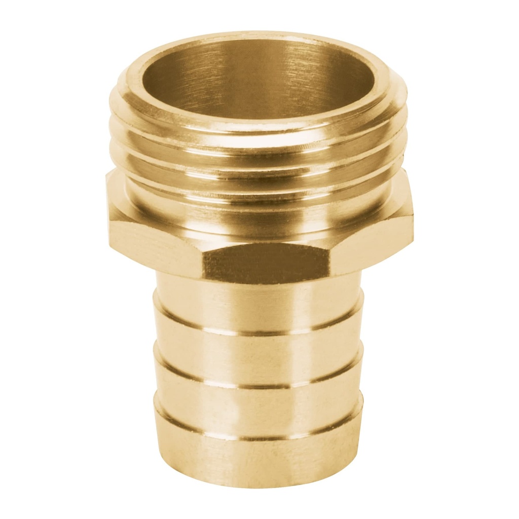 Conector 3/4' macho de latón sólido para manguera, Truper - Pag 184