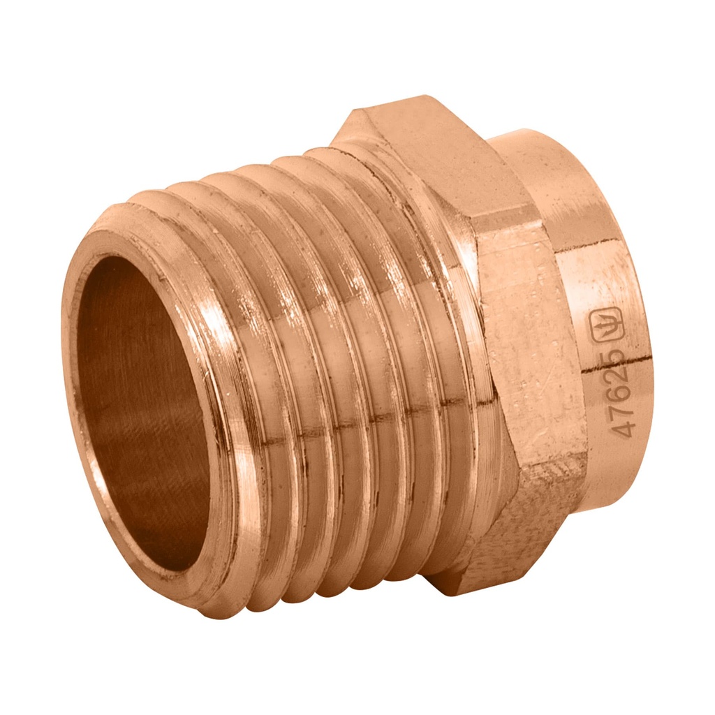 [T47625] Conector de cobre de rosca exterior 1/2', Foset Basic