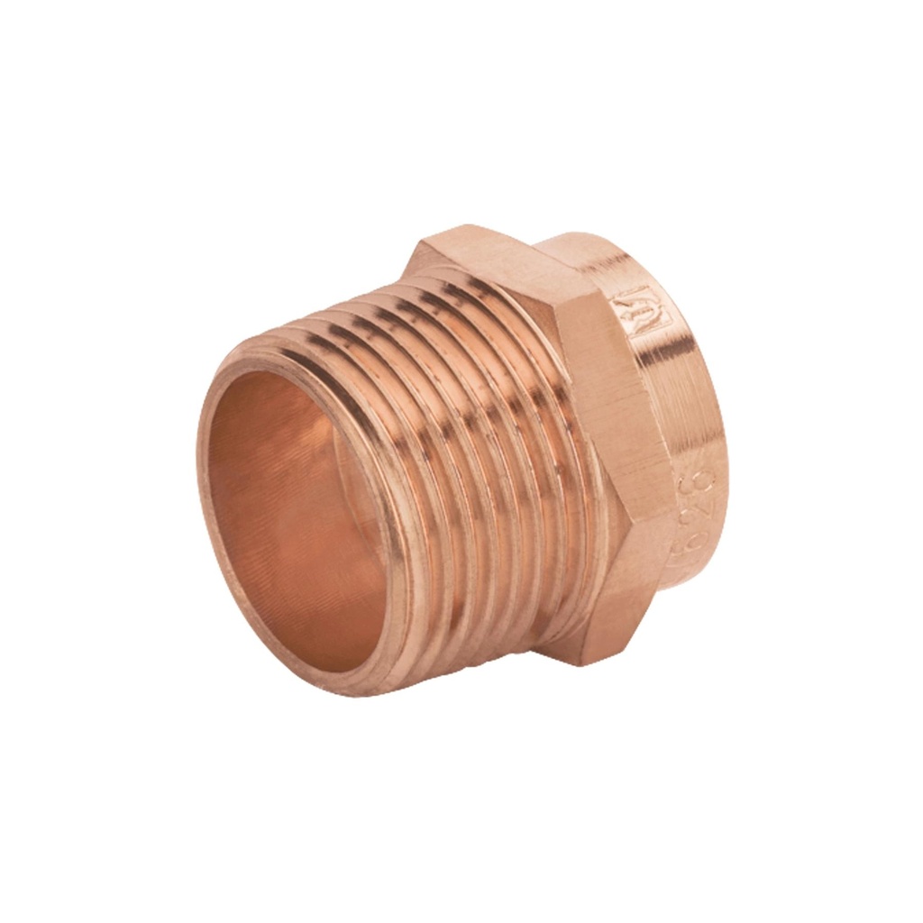 Conector de cobre de rosca exterior 3/4', Foset Basic - Pag 713