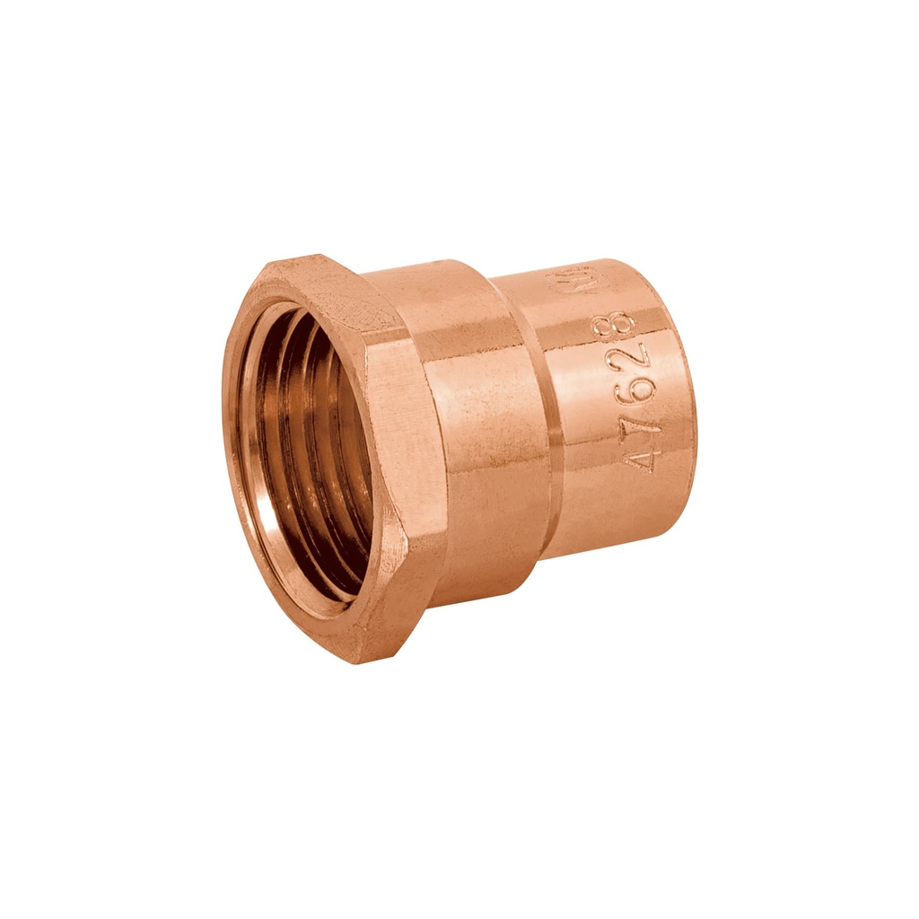 [T47628] Conector de cobre de rosca interior 1/2', Foset Basic