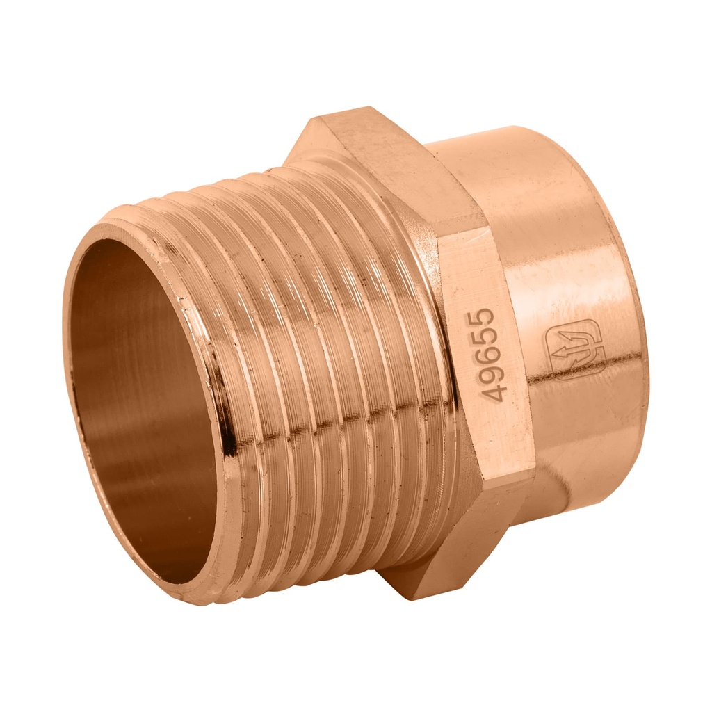 [T49655] Conector de cobre, rosca exterior 1', Foset