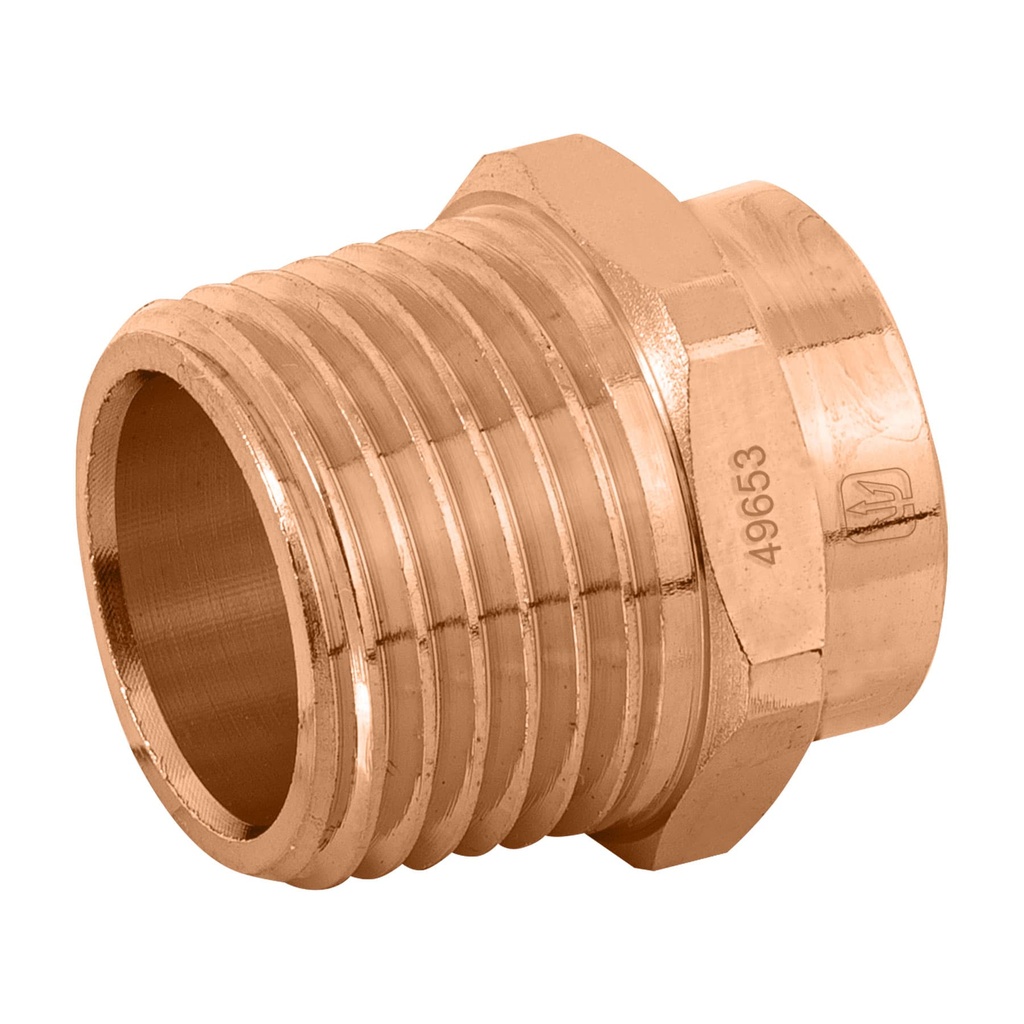 [T49653] Conector de cobre, rosca exterior 1/2', Foset