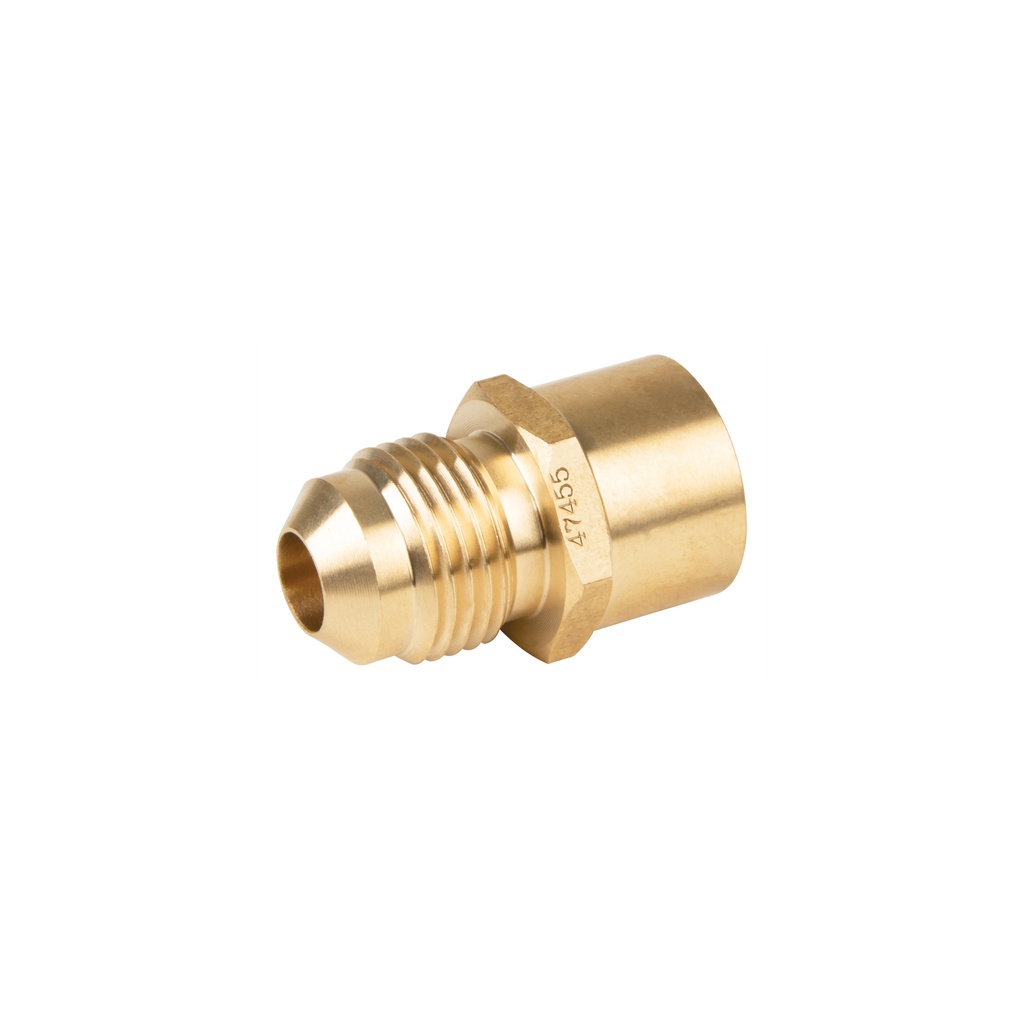 [T47455] Conector flare soldable de latón, 3/8' x 1/2', Foset