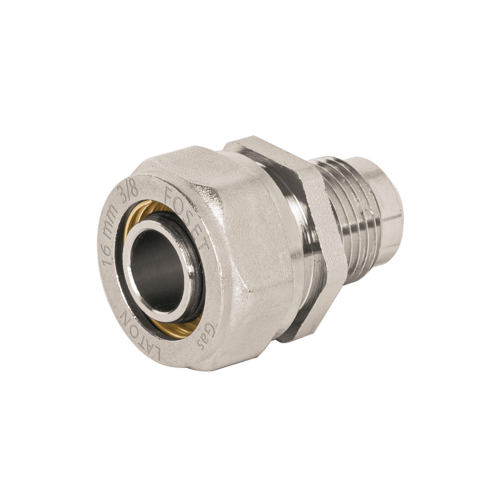 Conector para PEALPE, 3/8' a flare 3/8', Foset - Pag 517