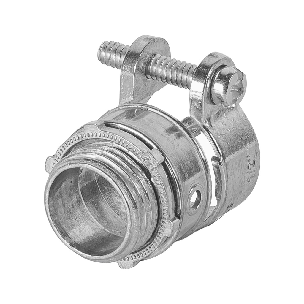 [T47340] Conector recto 1/2' para tubo flexible metálico, Volteck