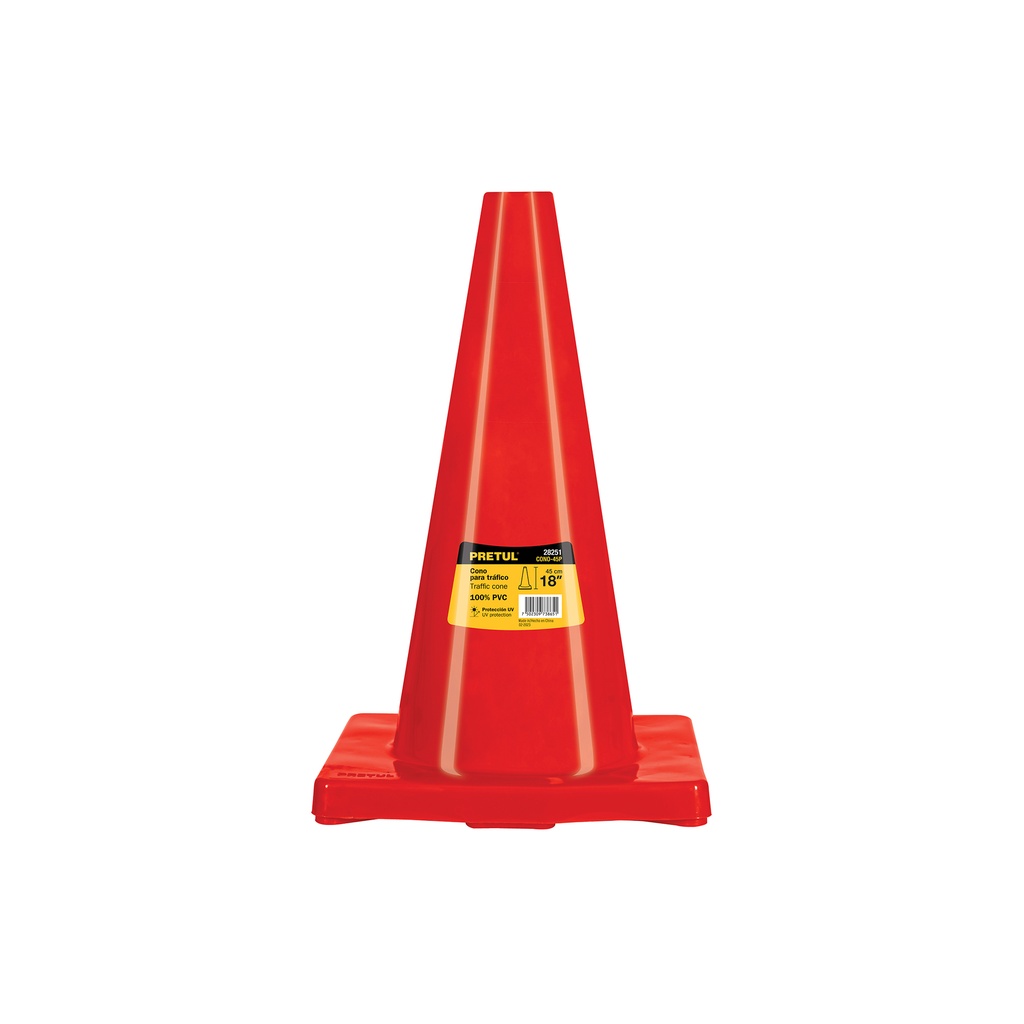 Cono de precaución de 45 cm de PVC, Pretul - Pag 360